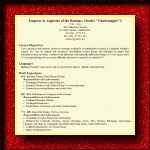 Charlemagne Resume, Sample Design